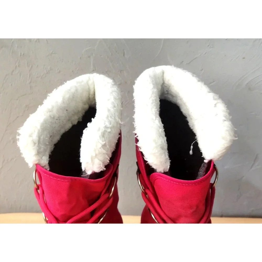 Sorel Kids Yoot PAC Nylon Haute Pink Waterproof Snow boots Kids Size 4